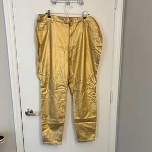 Ashley Stewart Metallic Gold Women's Pants